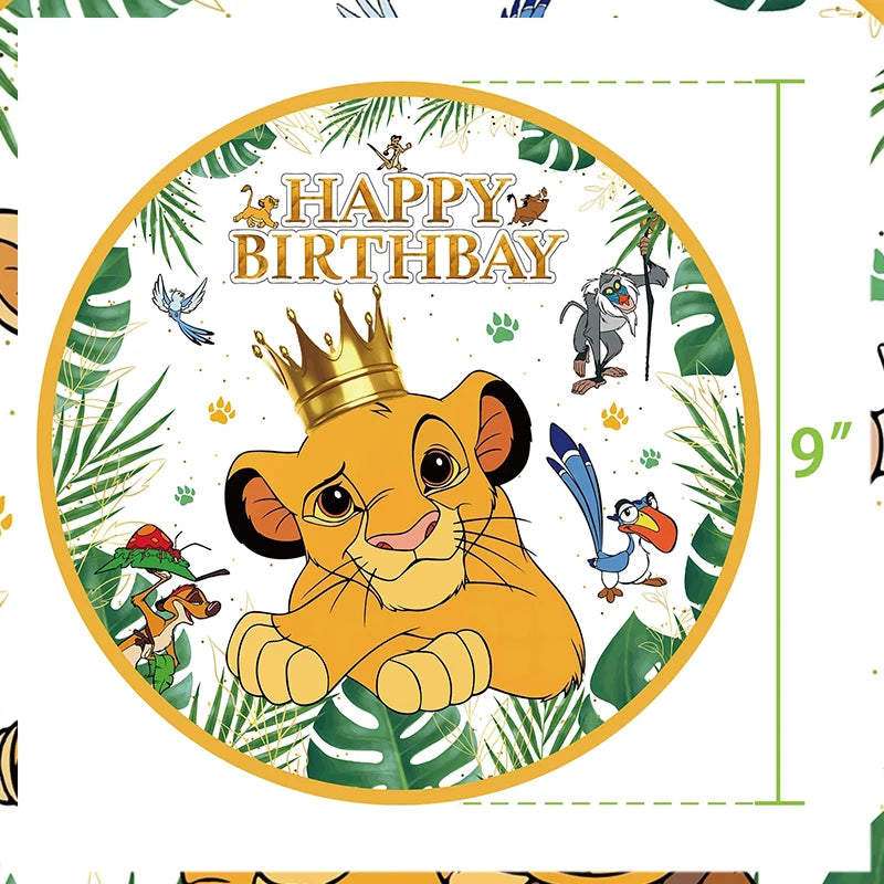 Lion King Birthday Party Decoration Lion Disposable Dinnerware Tablecloth Cup Plate 3D Balloon for Kids Baby Shower Supplies