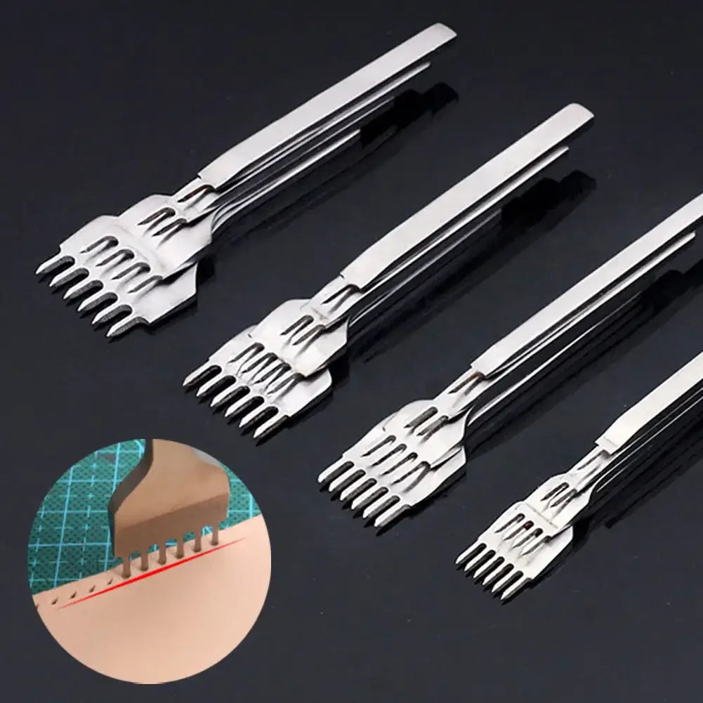 DIY Leather Craft Punching Hole Tool Leather Stitching Sewing Punches 1+2+4+6 Leather craft Spacing Punch Tools 3/4/5/6mm