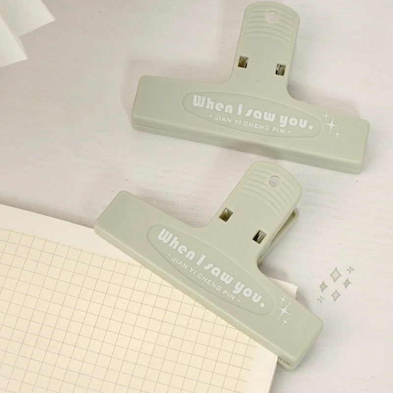 1pcs When I Saw You White Paper Clip Large Binder Clips Diary Page Marker Office School Binding Tools Bag Accessories A7871