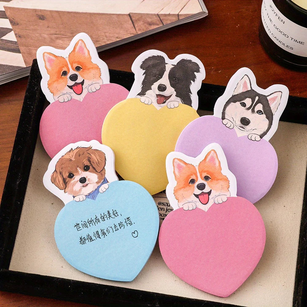 30sheets Cute Dog Post Cartoon Sticky N Times Sticky  School Stationery Small Gifts Memo Puppy Decorative Sticky Notes Paper