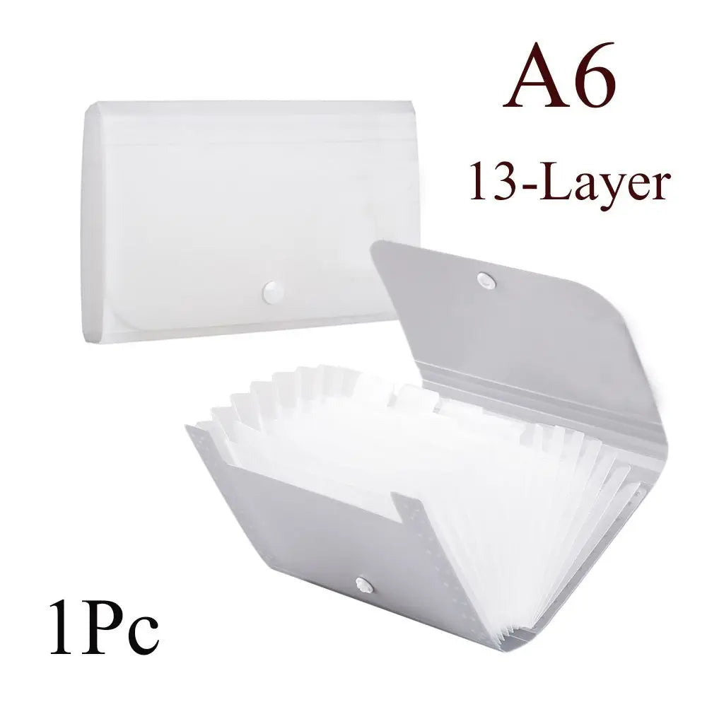 13 Pockets A6 Accordion Storage Pockets Paper Organizer File Classify Filing Box Document Holder Self Standing Briefcase