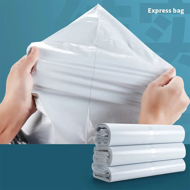50pcs/Lots White Courier Bag Express Envelope Storage Bags Mail Bag Mailing Bags Self Adhesive Seal Plastic Packaging Pouch