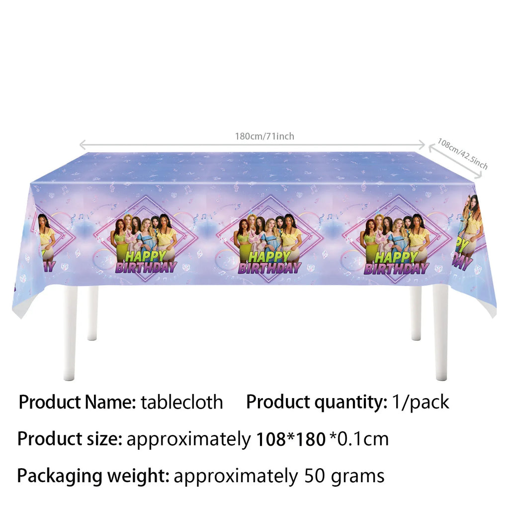 Katseye Girl Birthday Party Theme Decoration Cup Plate Banner Backdrop Gift Bag Tablecloth For Gift Baby Shower Supplies