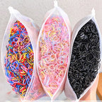 Kids Elastic Hair Accessories, 500Pcs Colorful Disposable Ponytail Rubber Bands for Girls