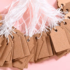 100pcs Kraft Paper Price Tags 35*22mm Necklace Bracelelt Earring Jewelry Display Label Cards Small Bussiness Wholesale Supplier
