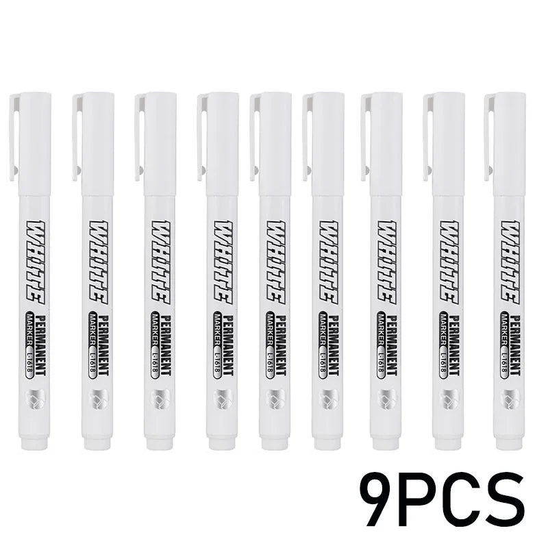 New 1/2/3PCS Waterproof Metal Marker Permanent White Paint Pen Washing Art Painting Graffiti Pens Fabric Wood Leather Marker1MM