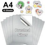10 Sheets Transparent Printable Vinyl Sticker Paper A4 Glossy White Waterproof Self-Adhesive Copy Paper for All Inkjet Printer