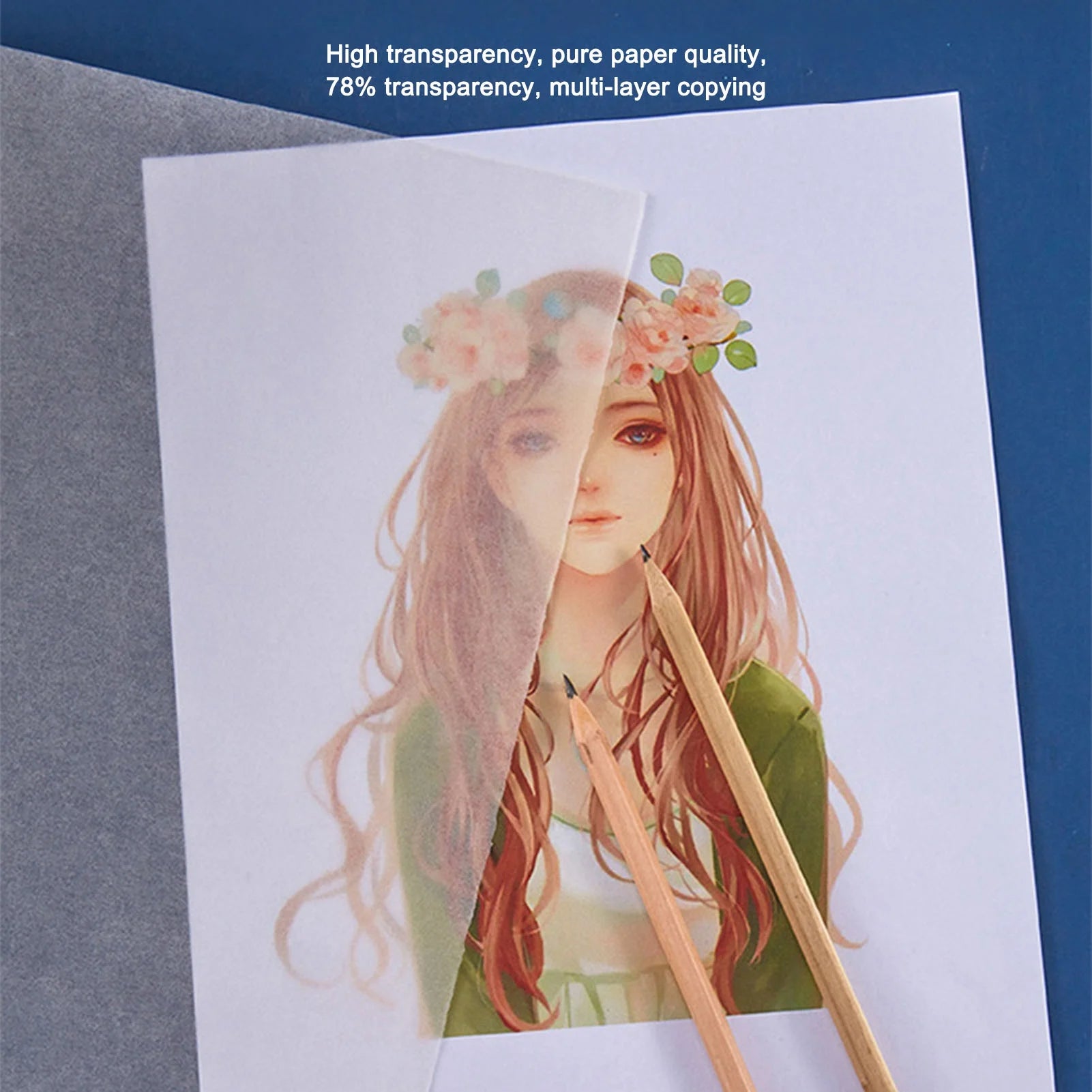 Drafting Paper 18in 44cm Wide Tracing Paper Roll White High Transparency Clear Ink Absorption Pattern Paper for Sewing Drafting