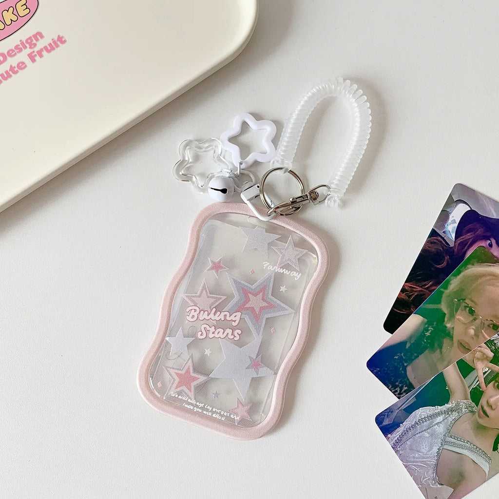 Kpop Photocard Holder Photo Display Holder With Star Keychain Idol Picture Protector Sleeves Credit ID Cards Protective Case
