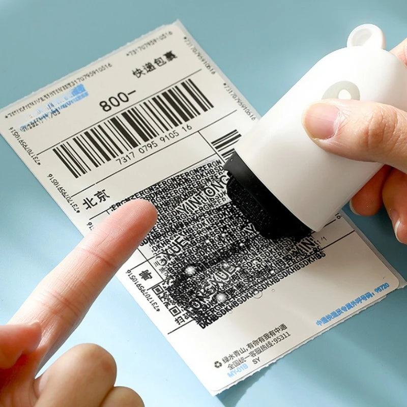 Identity Theft Protection Stamp Confidential Data Privacy Roller Stamp Refillable Ink for Office Home Mail Document Security