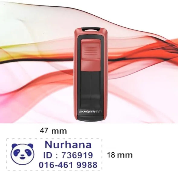 Free Custom Self Inking Engraving Pocket Stamp with Your Signature Design Text, Logo, Drawing