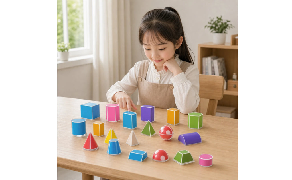 24 Pieces Geometry Teaching Model Kit Transparent Geometric Shapes with Storage Box Geometry Manipulatives Clear for Teachers