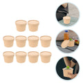 10 set Disposable 8Oz Ice Cream Paper Cup With Lid Paper Cake Cups Snack Bowls Containers For Takeaway Yogurt Dining Bar