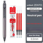 New Uni uniball Zento Flow Metal Rollerball Pen Aluminum Grip Gel Pens 0.5mm Water-Based Black Ink Ultra Smooth Writing Japan
