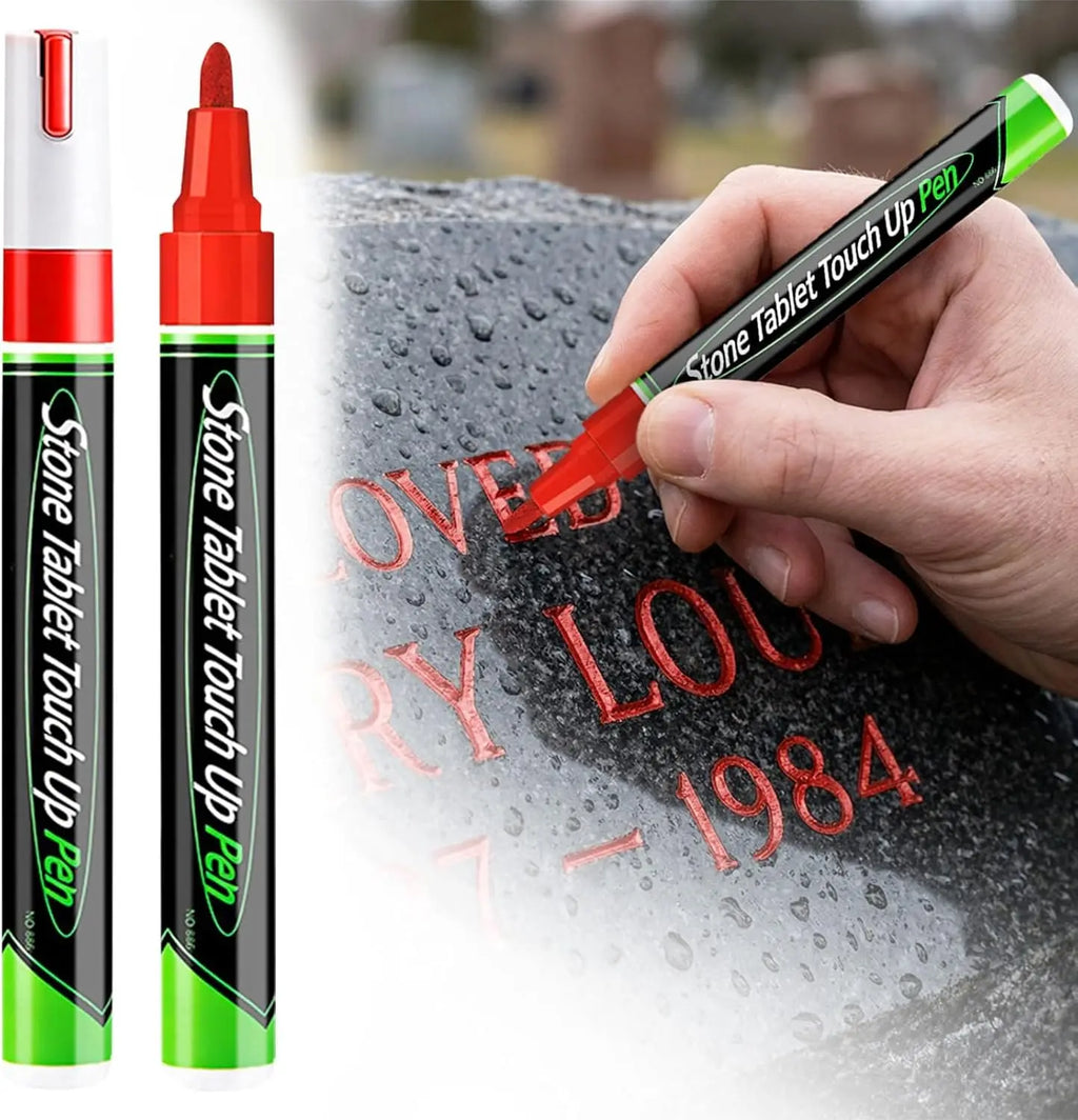 Tombstone Marker Pen Stone Pen for Restoring Faded Grave Inscriptions Waterproof Strong Coverage Ideal for Gravestone Lettering