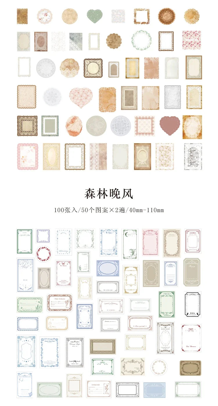 Journamm 100pcs/pack Creative Memo Pads Set DIY Scrapbooking School Supplies Collage Stationery Junk Journal Vintage Notes Paper