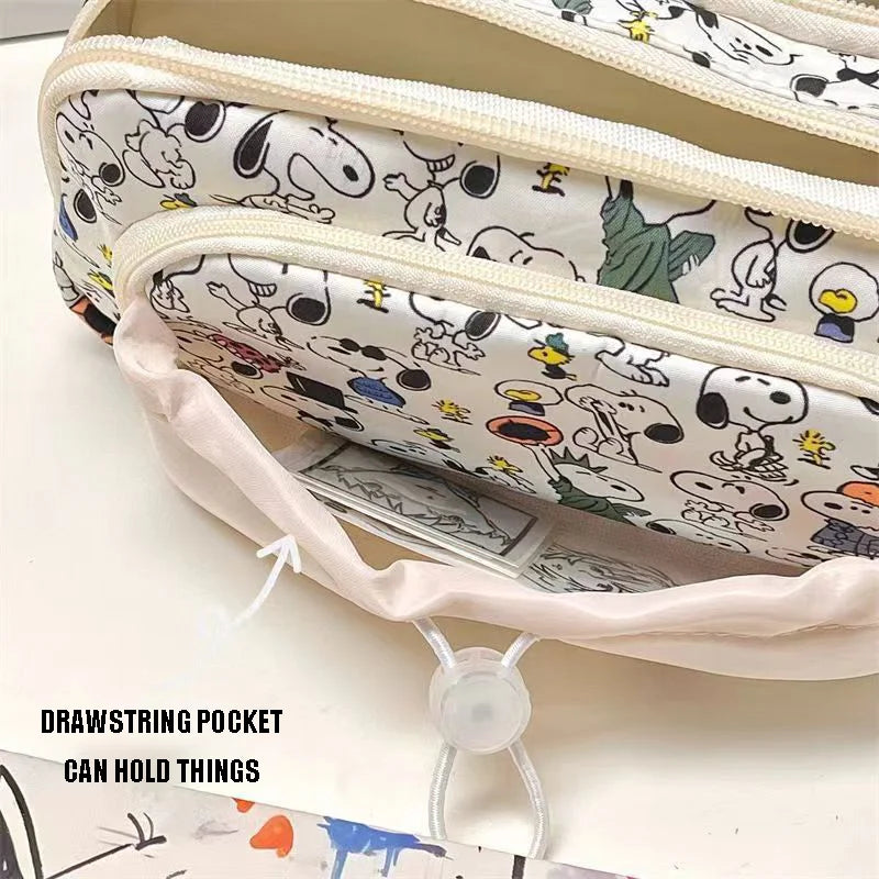 Snoopy Pencil Case Cartoon Large Capacity Pen Bag Stationery Bag Student Supplies Stationery Storage Bag Kawaii New Term Gifts