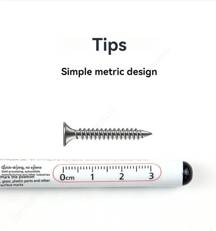 4-100Pcs 2cm Waterproof Long Head Markers Deep Hole Marker Pen for Metal Carpenter Red/Black/Blue/Green /White Woodworking Tools