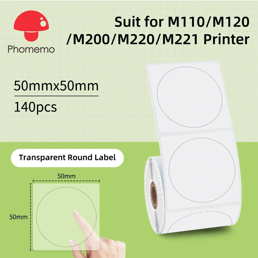 Phomemo Label For M110/M220/M221 Mini Printer Portable Thermal Label Stickers Self-Adhesive Waterproof Label Maker Sticker New