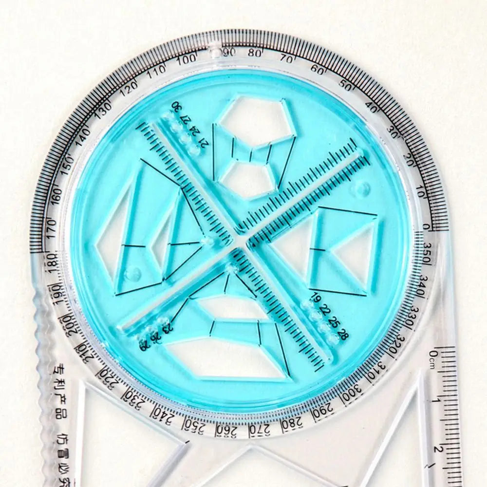 Rotary Multi-function Geometric Drawing Ruler Protractor Learning Measuring Tool Creative Stationery Gift School Office Supplies