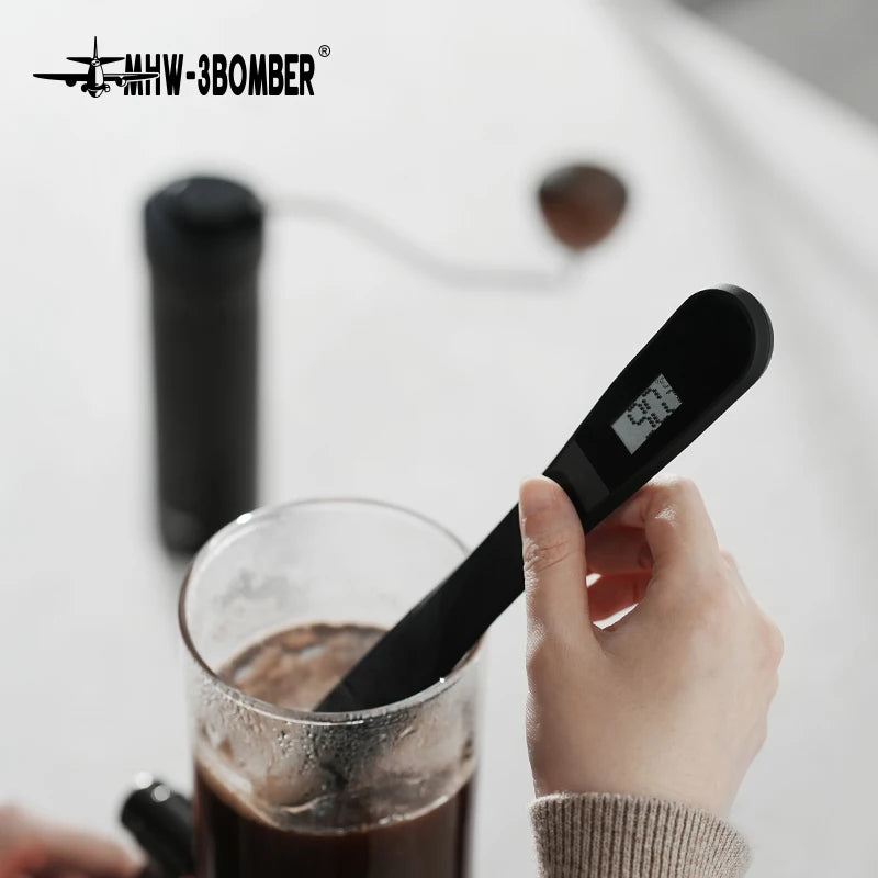 MHW-3BOMBER Wand Coffee Stirrer with Digital Thermometer Coffee Syphon Stir Stick for French Press Barista Coffee Accessories