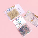 100 Heart-Shaped Metal Colorful Paper Clips, Note Card Bookmark Clips, Creative Office Supplies, Stationery Gifts for Friends