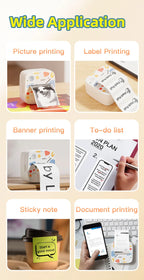 DOLEWA D2 Doodle Portable Printer Thermal Paper Printer Label Sticker Paper Print Wireless Label Maker Printer for DIY Photo Pri