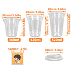 Disposable Direct Drinking Cup Transparent Plastic Cup With Lid And Sticker Leak Proof Design Suitable For Cold Drink Cups 10PCS