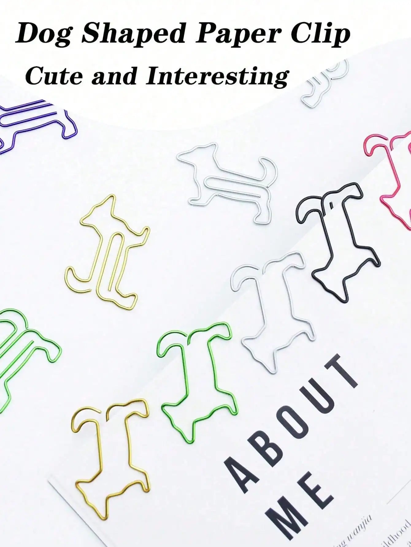 50pcs Colorful Dog‑Shaped Paper Clips – Cute Puppy Bookmarks For Office, School, Planner, Party Decor & Gifting