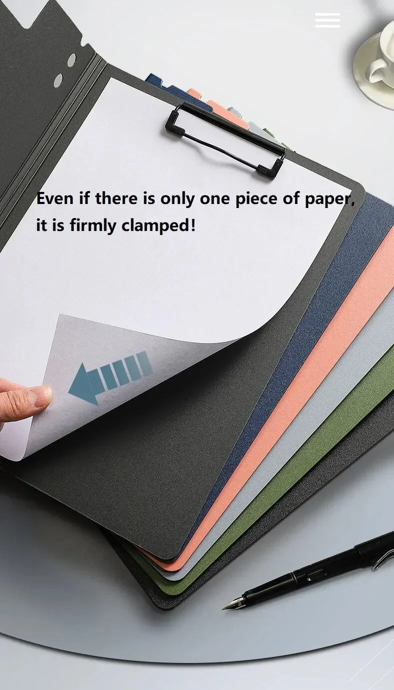 1PC A4 File Folder with Cover - Document Organizer Clipboard for Business & School, Office Stationery Supplies, Paper Holder
