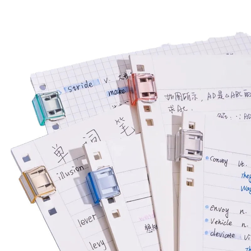 Creative Push Clip for File Organization Test Paper Storage Classification Folder Binder Sturdy Sliding Clip for Documents Books