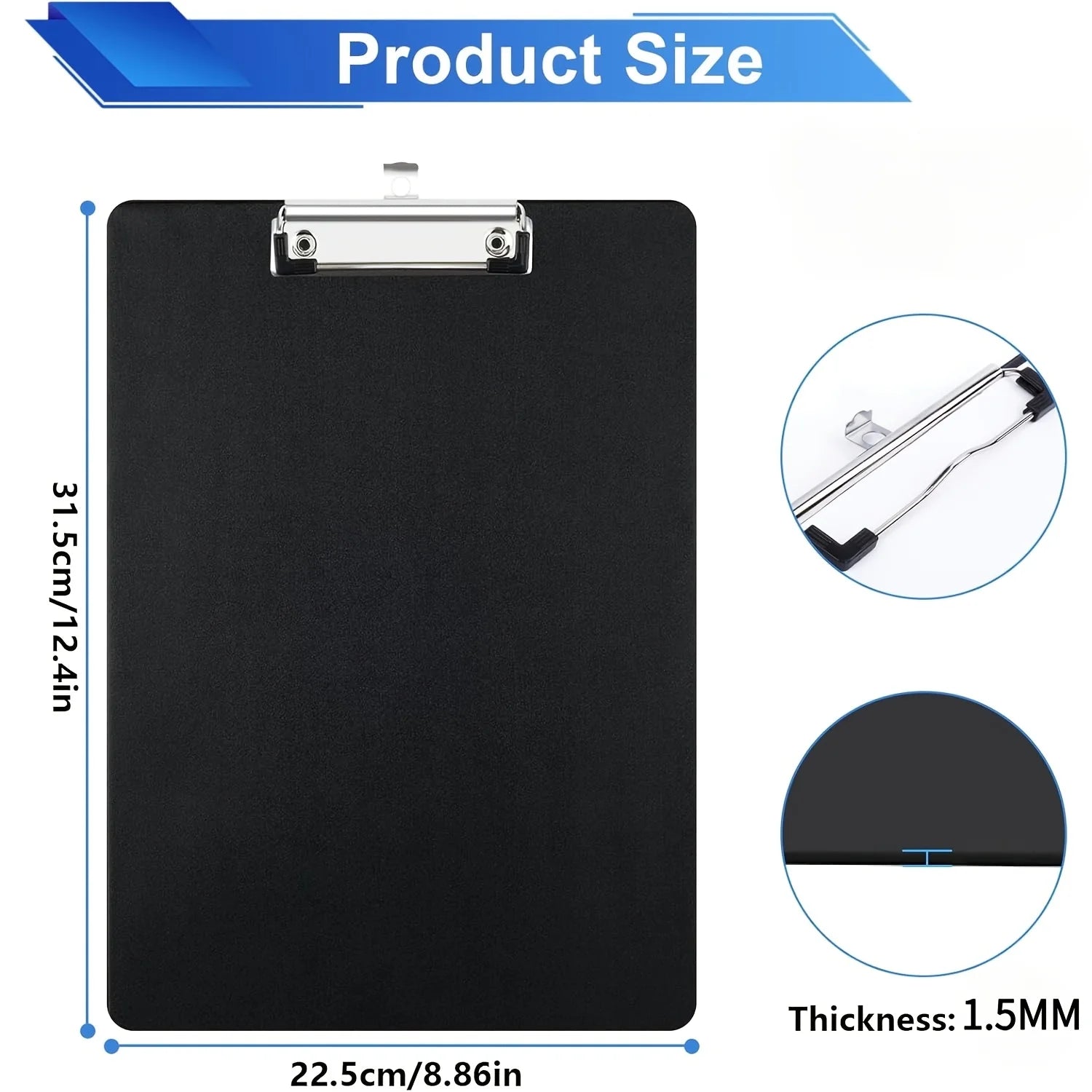 1/2pcs A4 Clipboard, Clipboard Folder, Writing Board with Binder Clip, Metal Clip, Suitable for Notes, Documents, and Drawings