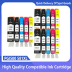Compatible Ink Cartridges PGI580 CLI581 PGI 580 581 For Canon Pixma TS705 TR7550 TR8550 TS6150 TS6250 TS8150 TS8250 Printer
