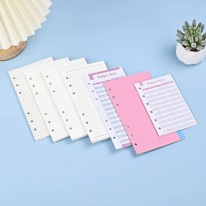 A6 A5 Loose Leaf Notebook Refill Spiral Binder Inner Page Line Dot Grid Inside Paper Stationery