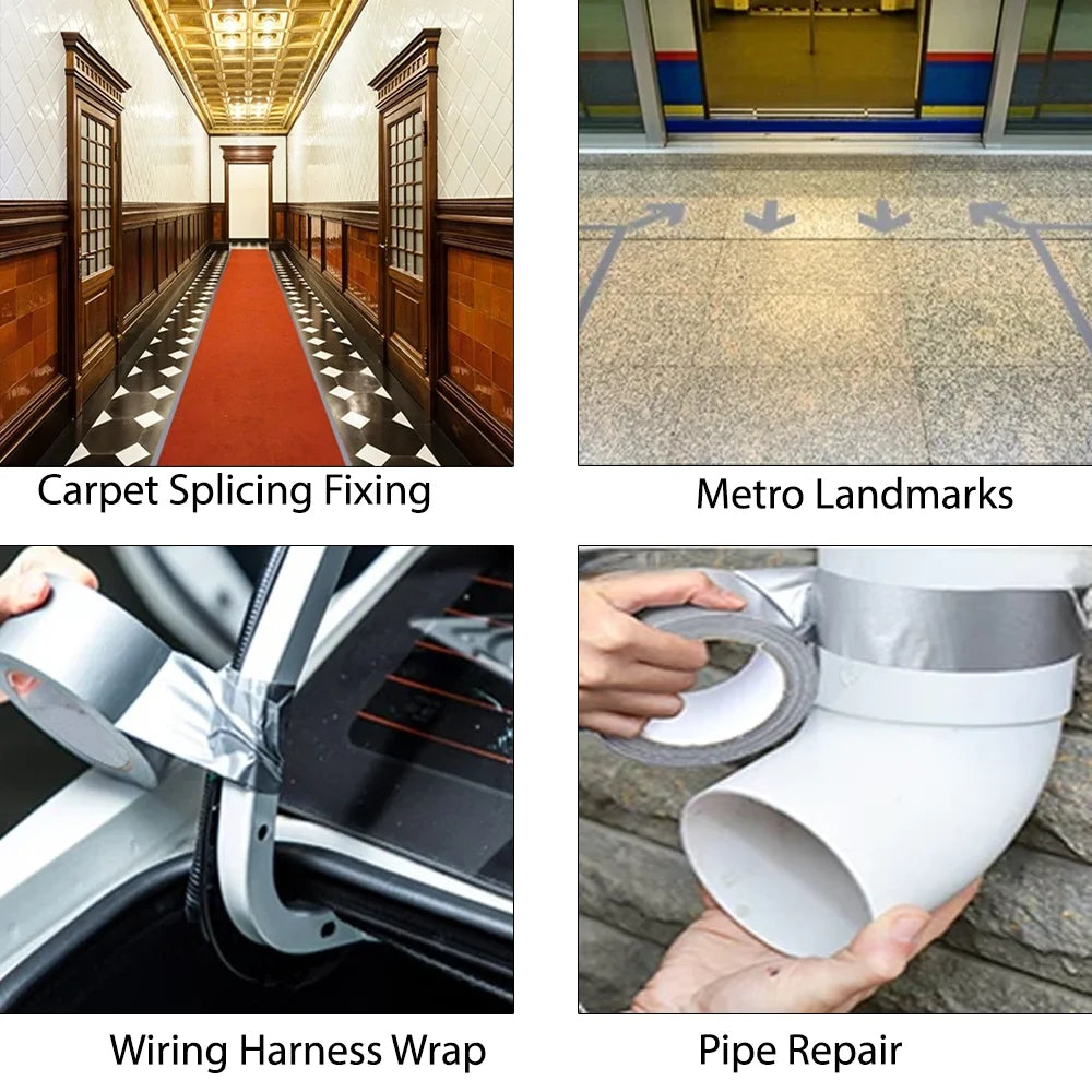 1 Roll of High Adhesive Silver Gray Cloth Tape, Carpet Tape, Single-Sided Waterproof, Heavy-Duty Packaging Tape, 10 Meters
