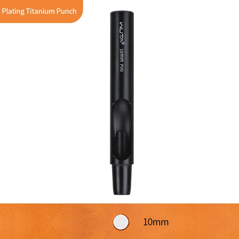 WUTA 1-10pcs Plating Titanium Leather Hole Punching Tools Set Round Hollow Puncher DIY Leather Craft for Watch Band,Belt,Fabric