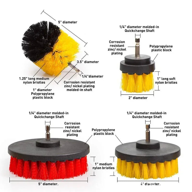 2/3.5/4/5'' Drill Brush Electric Scrubber Brush for Cleaning Bathroom Bathtub Cleaning Brush Scrub Drill Cleaning Tools