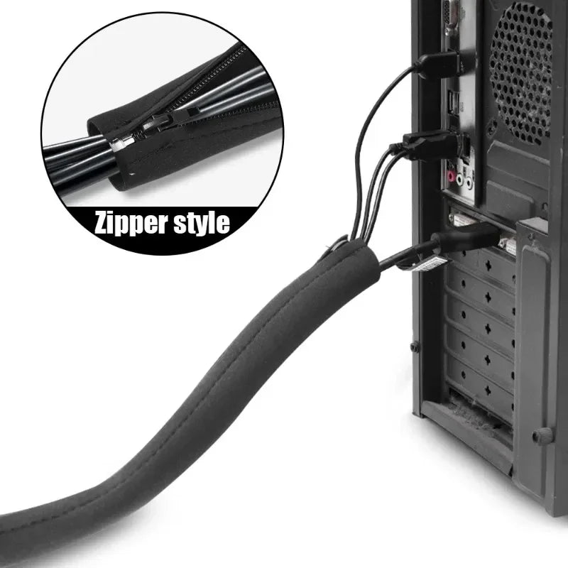 3/1PCS Zipper Cable Sleeve Reusable Cord Organizer Cable Management Protector for Computer TV Wire Cord Organizers 50cm