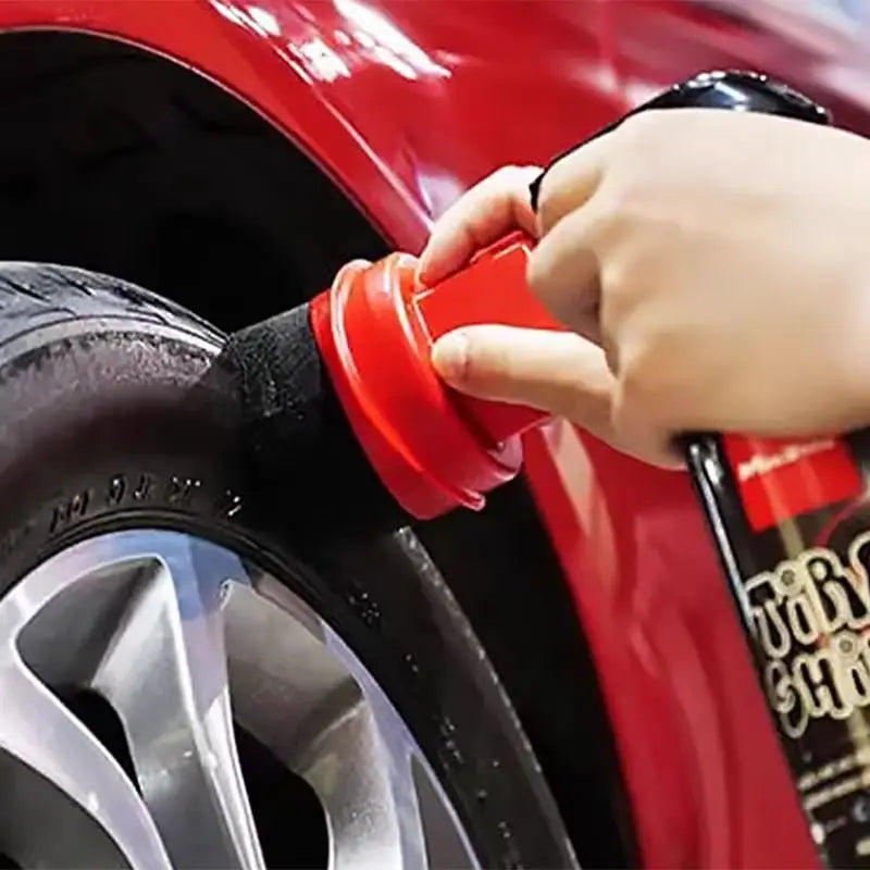 Car Wheel Polishing Waxing Curved Tire Sponge Brush With Cover Tire Clean Contour Dressing Applicator Pads for Car Accessories