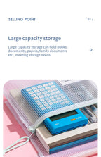 5/10/20/30PCS Mesh Zipper Pouch Document Bag Waterproof Zip File Folders A4 A5 Size Office School Supplies Document Storage Bags
