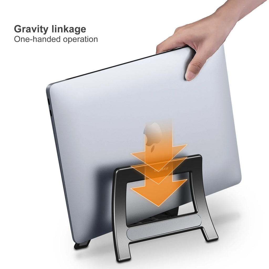 OATSBASF Vertical Laptop Stand Holder For MacBook Air Pro Xiaomi Tablet Gravity Notebook Stand ABS Laptop Support Desktop Holder