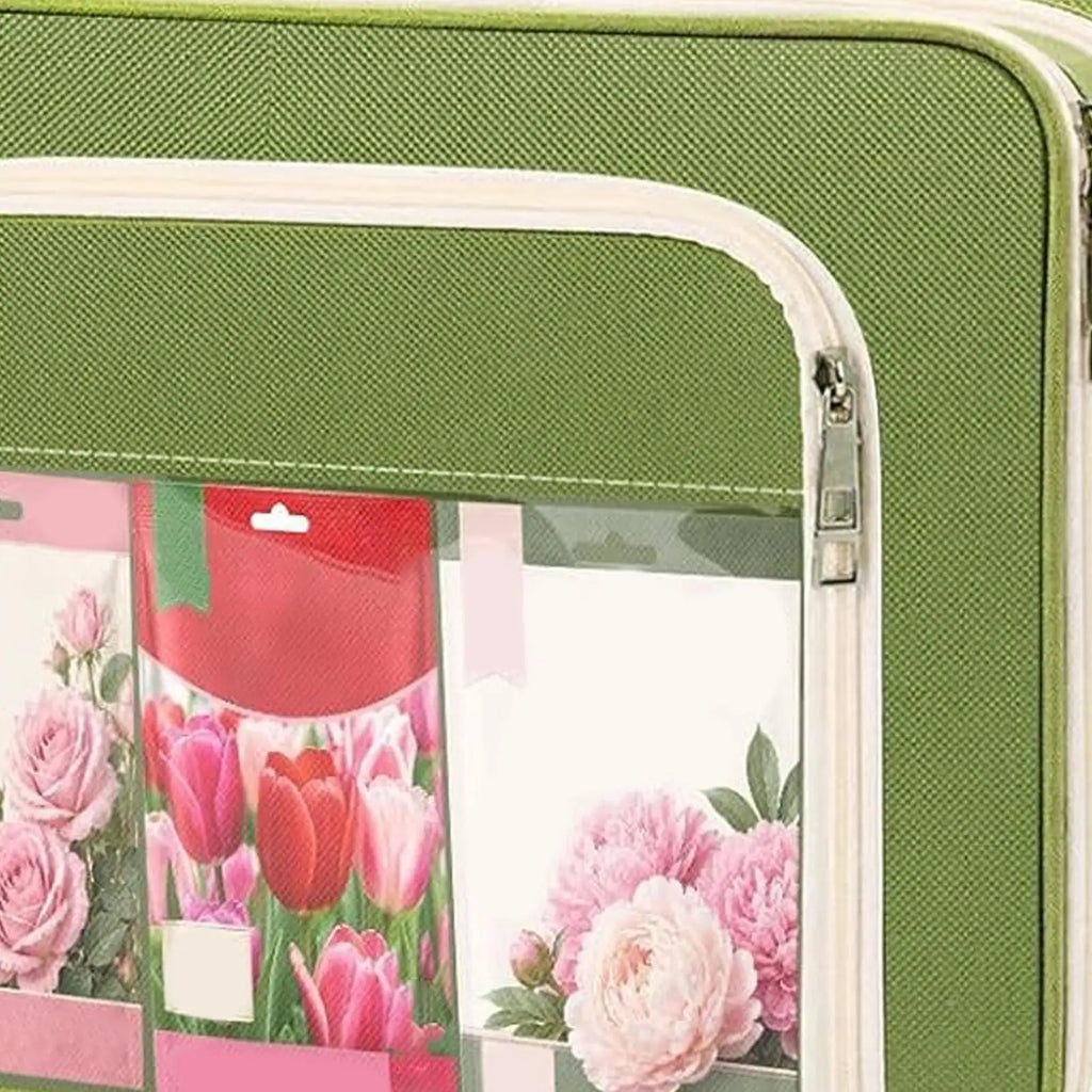 Plant Packet Organizer Binder Large Capacity 3-Ring With 20 Reusable Envelopes 30-Sheet Garden Saving Binder Bag For Gardeners