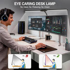 LED Desk Lamp with Clamp Swing Arm Desk Lamps Eye-Caring Dimmable Desk Light with 3 Color Modes and 10 Dimmable led Table lights
