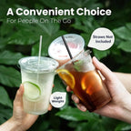 50 Sets 12/16/20/24OZ Clear Plastic Cups Lids and Straws for Iced Coffee Cups Disposable Smoothie Cups for Cold Drink Free BPA