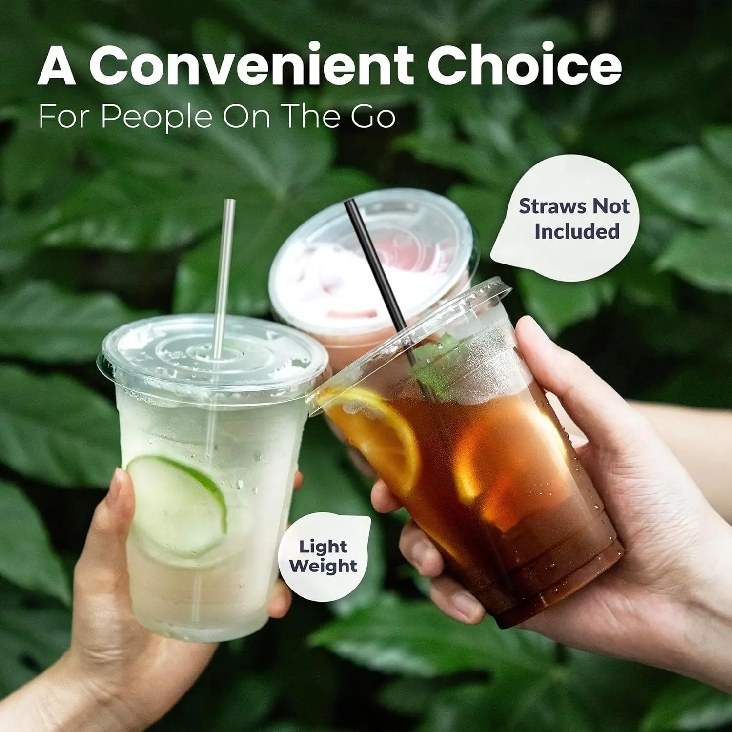 16 oz Clear Plastic Cups with Lids and Straws Disposable Plastic Coffee Cups with Lids for Iced Coffee Cold Beverages, Smoothie