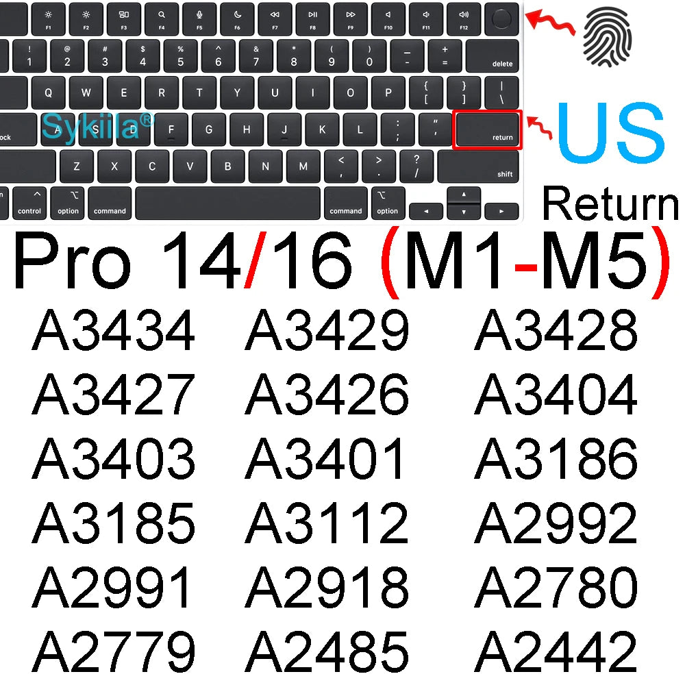Keyboard Cover for Macbook Air 13 M5 M4 15 M3 11 Pro 13 14 M2 M1 Max Pro 16 15 12 Neo Silicone Protector Case Skin A3426 A3428