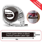 P12 Mini Label Maker Machine with Tape Bluetooth Label Printer Handheld Sticker Multiple Templates Font Inkless Sticker Maker