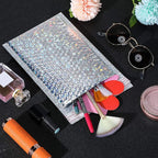 Laser Rainbow100Pcs Holographic Mailer Mailing Envelope Waterproof Courier Bag Padded Bubble Envelope Packaging Bag for Shipping
