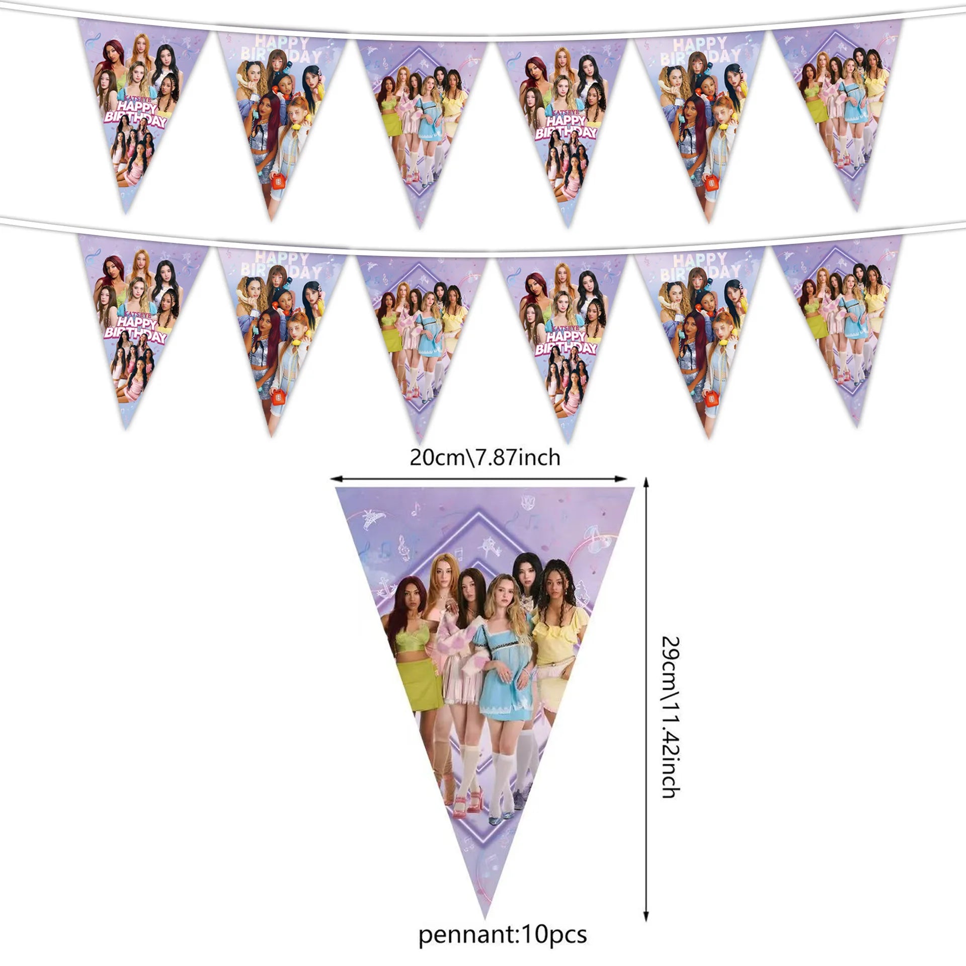 Katseye Girl Birthday Party Theme Decoration Cup Plate Banner Backdrop Gift Bag Tablecloth For Gift Baby Shower Supplies