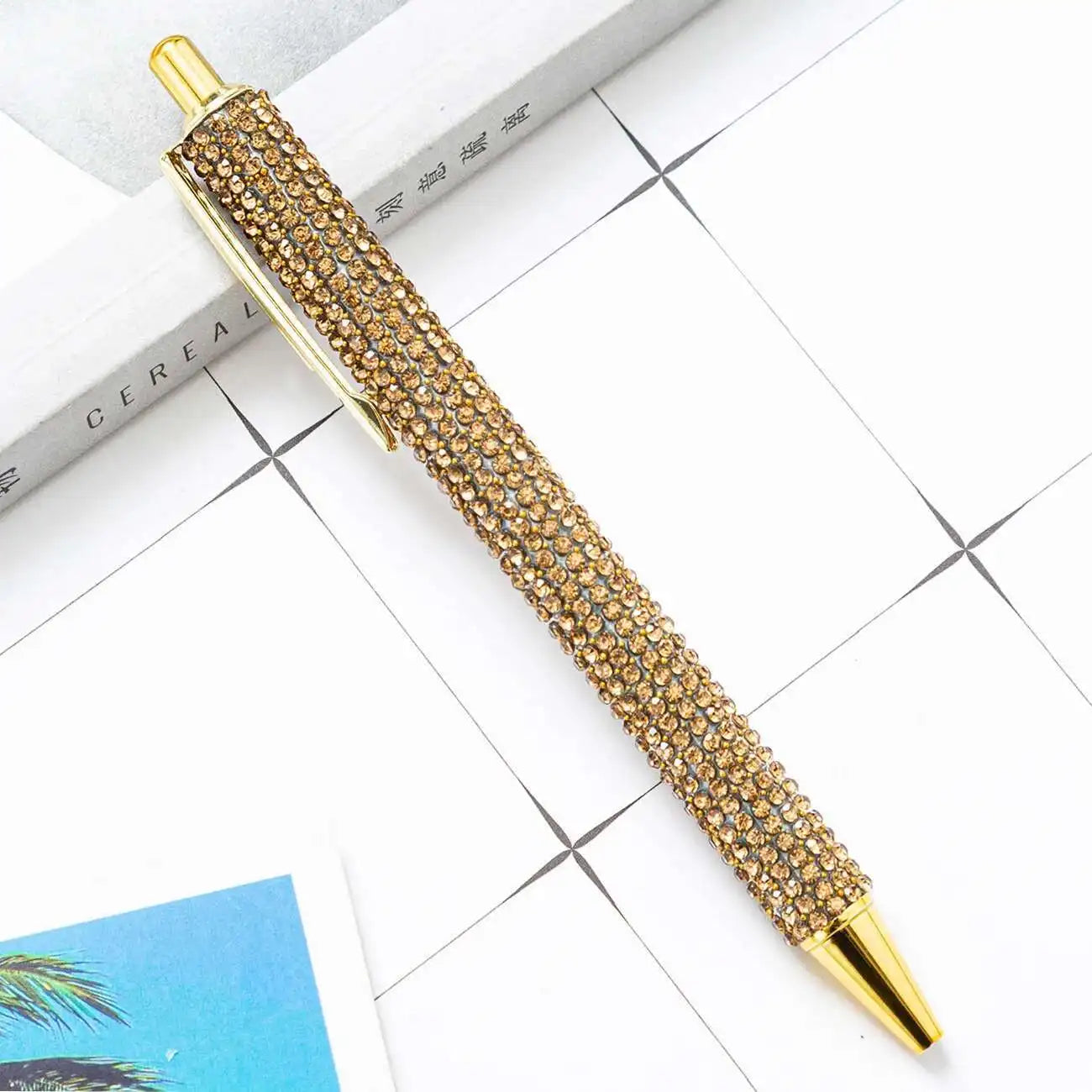 1 Piece Lytwtw's Ballpoint Pen Luxury Rhinestone Cute Wedding Rose Gold Metal Stationery School Office Supply High Quality Pens